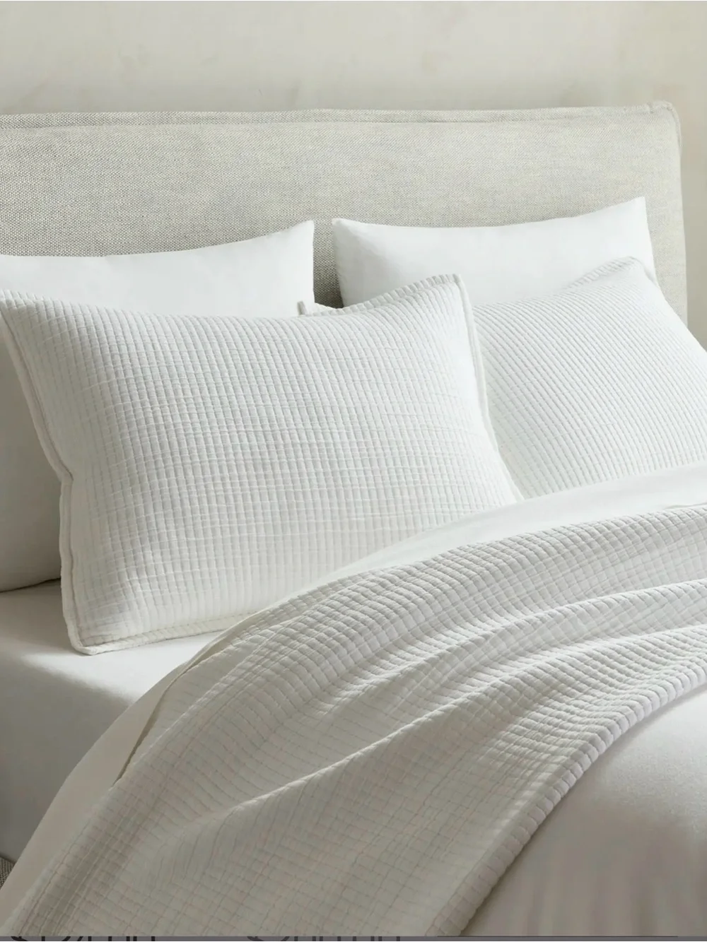 Quince Organic Ribbed Cotton Coverlet - King/Cali King - Color: White - NWT